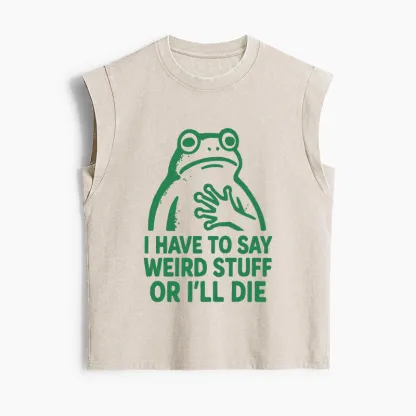 Tokyo-Tiger Weird Frog Funny Meme Women's Washed Tank Tops