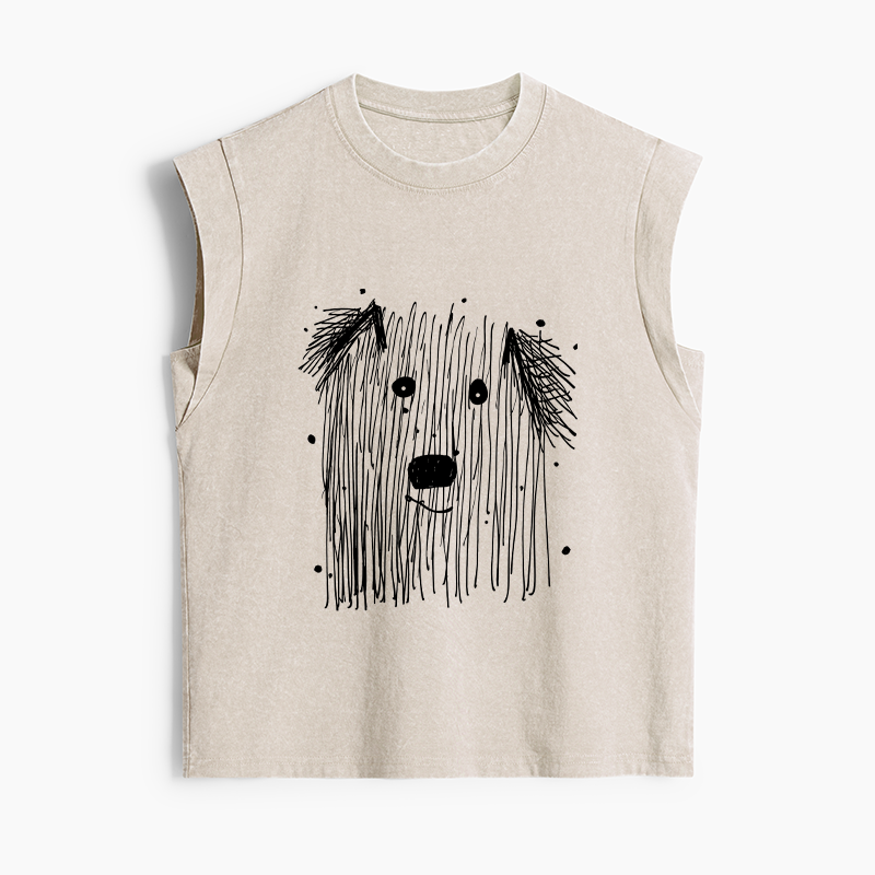Tokyo-Tiger Fluffy Chaos In Dog Form Women's Washed Tank Tops