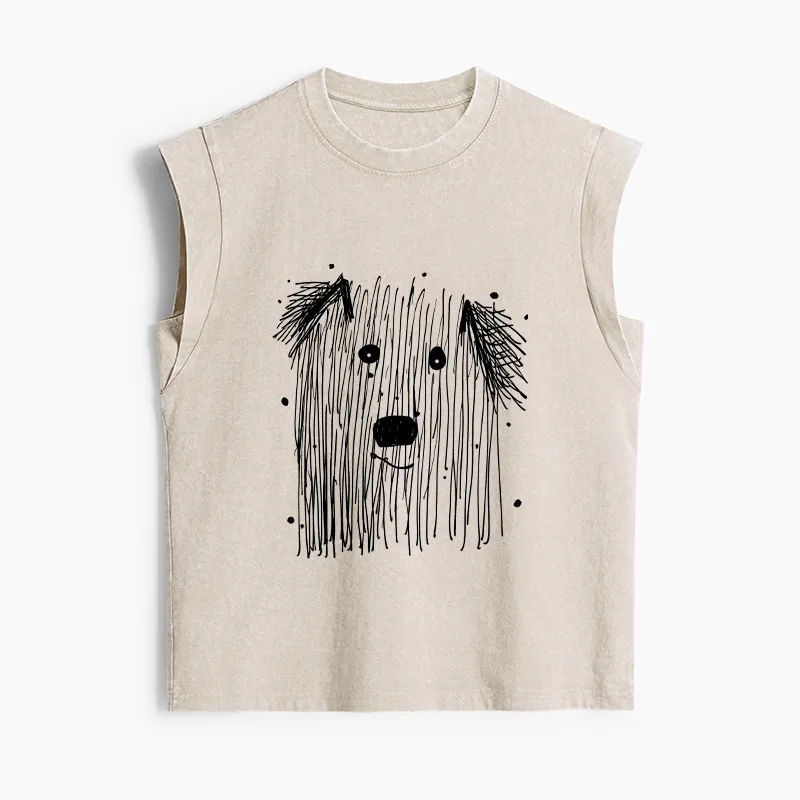 Tokyo-Tiger Fluffy Chaos In Dog Form Women's Washed Tank Tops