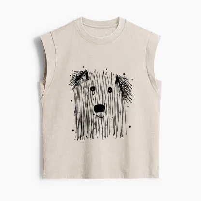 Tokyo-Tiger Fluffy Chaos In Dog Form Women's Washed Tank Tops