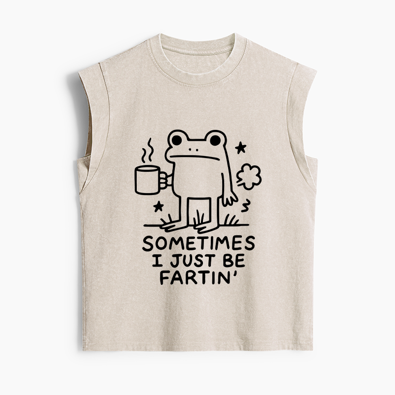 Tokyo-Tiger Sometimes A Frog Just Needs To Fart Women's Washed Tank Tops
