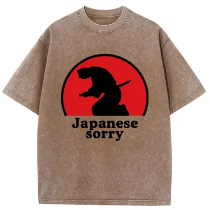 Tokyo-Tiger Japanese Sorry Washed T-Shirt