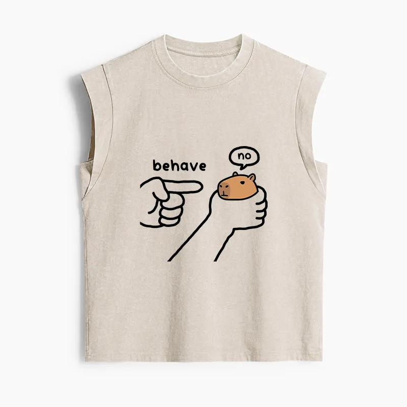 Tokyo-Tiger Dishonest Capybara Women's Washed Tank Tops Sale