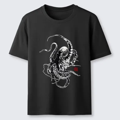 Tokyo-Tiger Traditional Japanese Octopus Painting Classic T-Shirt
