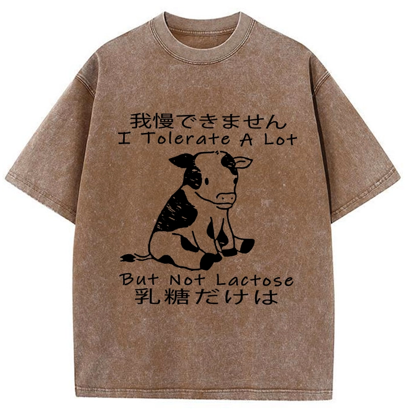 Tokyo-Tiger I Can't Tolerate Lactose Washed T-Shirt