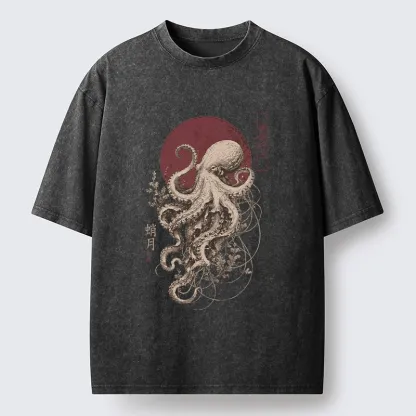 Tokyo-Tiger Deep Sea King Octopus Washed T-Shirt