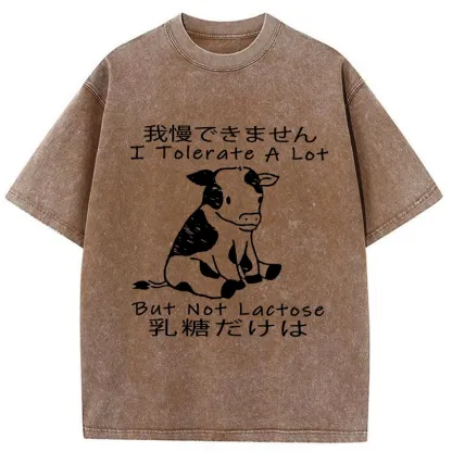 Tokyo-Tiger I Can't Tolerate Lactose Washed T-Shirt