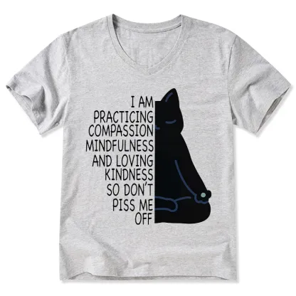 Tokyo-Tiger Calm Black Cat With Anger Issues V-Neck Classic T-Shirt