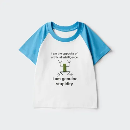 Tokyo-Tiger Genuine Stupidity Frog Meme Kids Raglan T-shirt