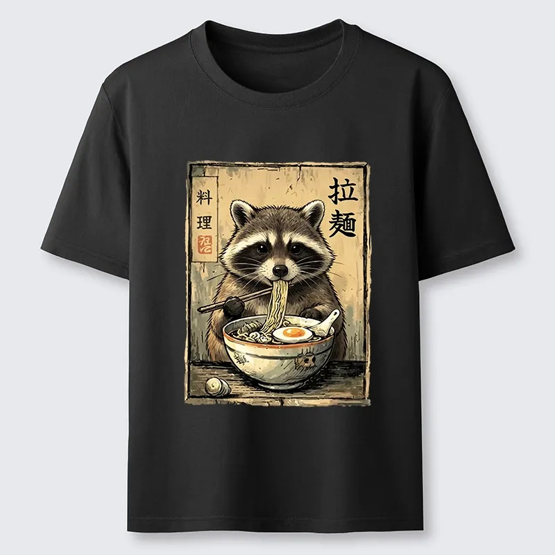 Tokyo-Tiger Raccoon Eating Ramen And Loving It Classic T-Shirt Sale