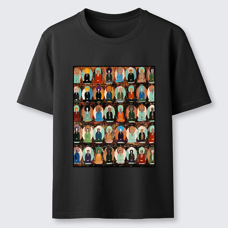 Tokyo-Tiger Peaceful Buddha Wall In Bright Colors Classic T-Shirt