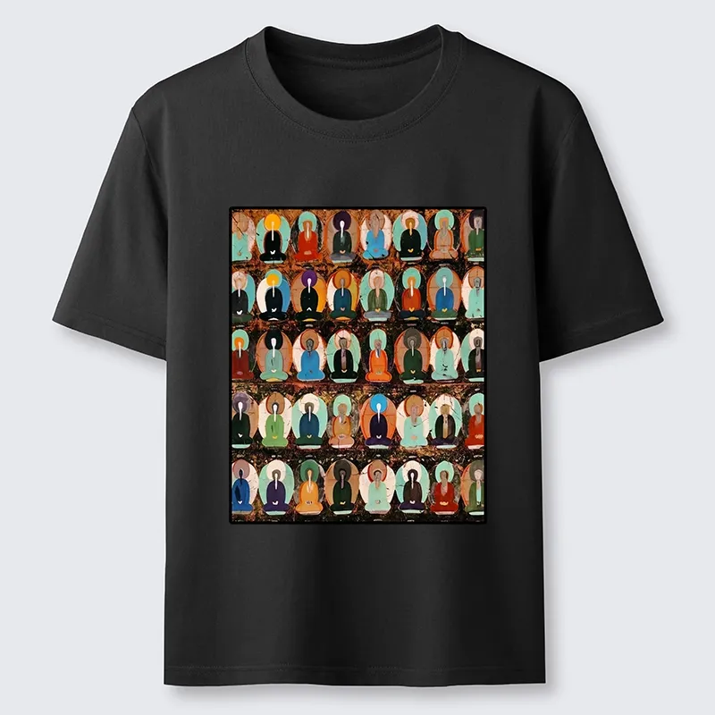 Tokyo-Tiger Peaceful Buddha Wall In Bright Colors Classic T-Shirt