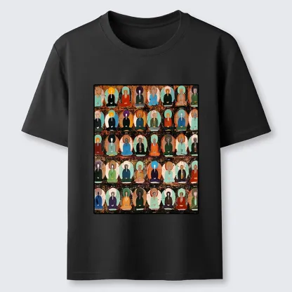Tokyo-Tiger Peaceful Buddha Wall In Bright Colors Classic T-Shirt