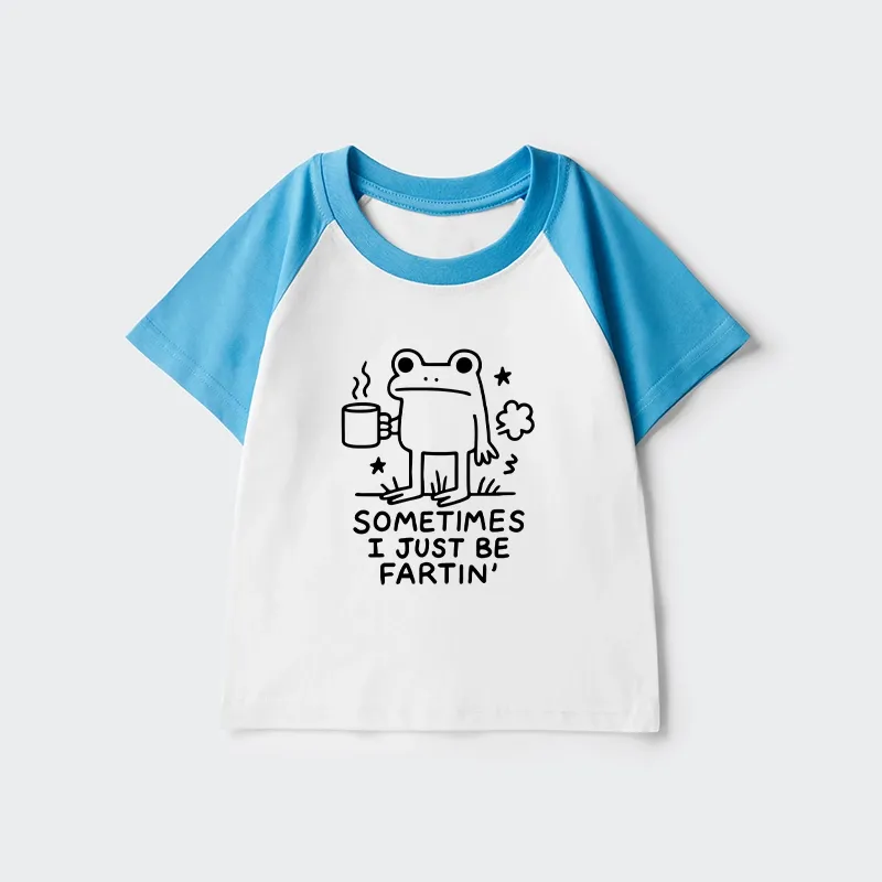Tokyo-Tiger Sometimes A Frog Just Needs To Fart Kids Raglan T-shirt