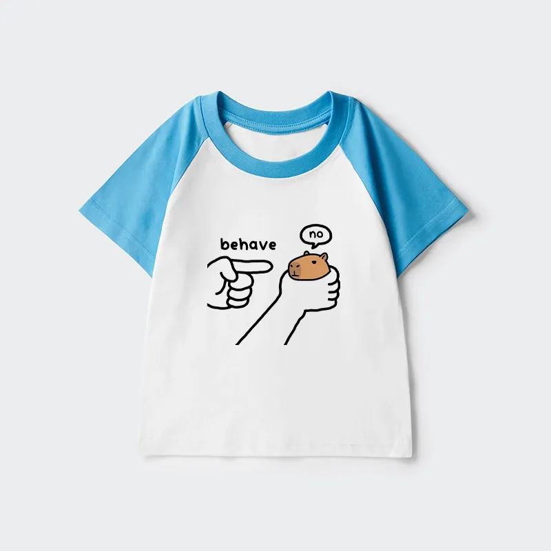 Tokyo-Tiger Dishonest Capybara Kids Raglan T-shirt