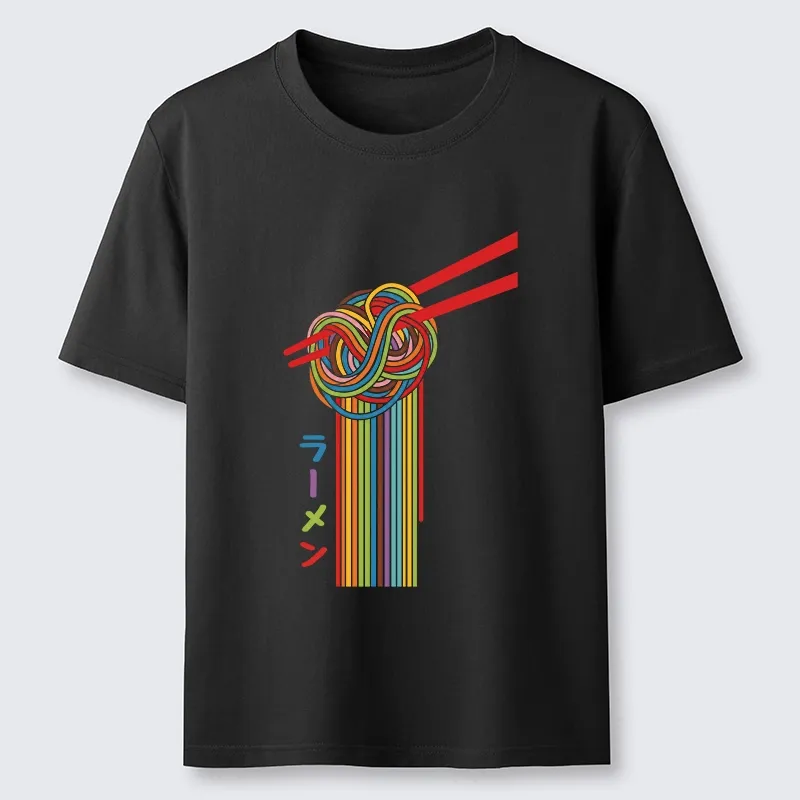 Tokyo-Tiger Colorful Noodles On Red Chopsticks Classic T-Shirt