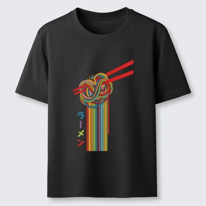 Tokyo-Tiger Colorful Noodles On Red Chopsticks Classic T-Shirt