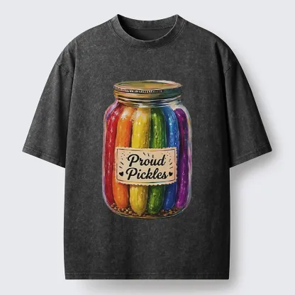 Tokyo-Tiger Proud Pickles Rainbow Pride Jar Washed T-Shirt