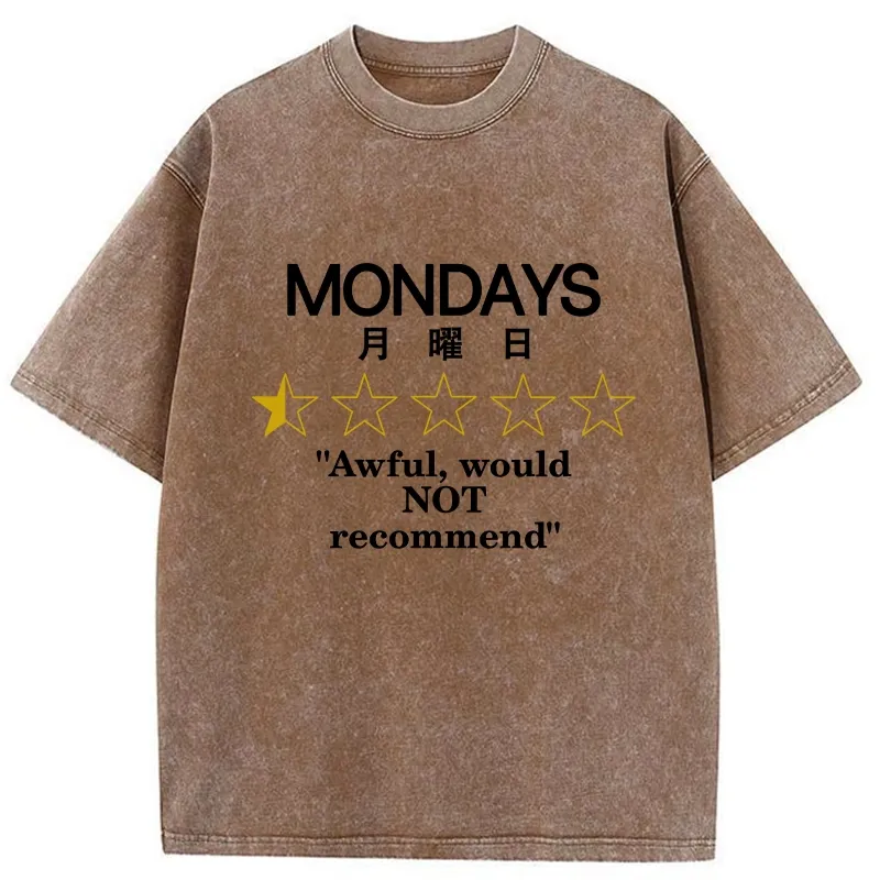 Tokyo-Tiger Not Recommended On Mondays Washed T-Shirt