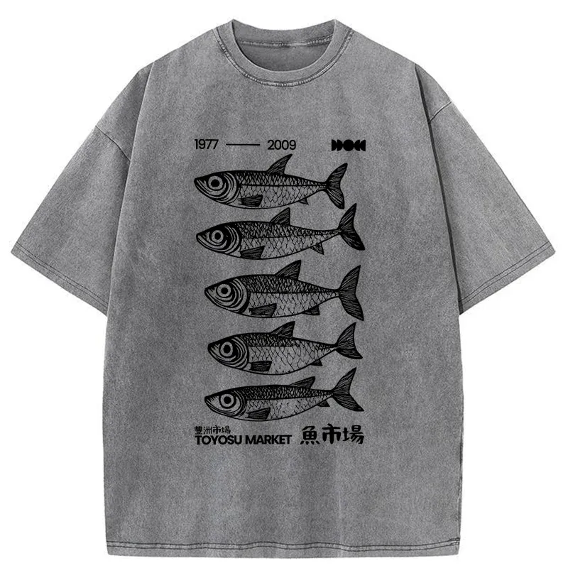 Tokyo-Tiger Tokyo Fish Market Washed T-Shirt
