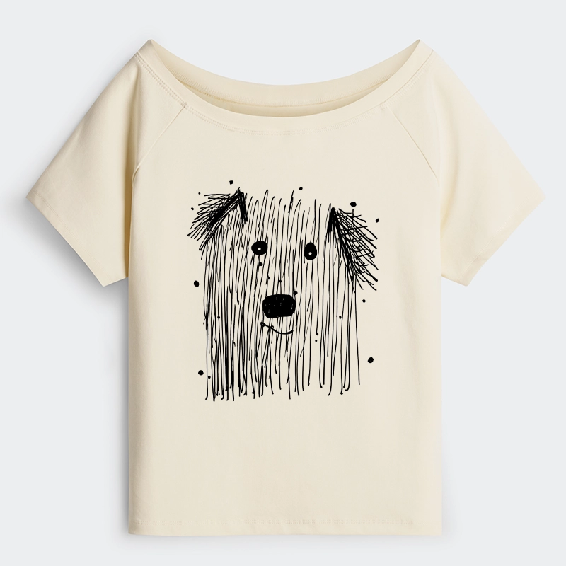 Tokyo-Tiger Fluffy Chaos In Dog Form Off Shoulder T-Shirt
