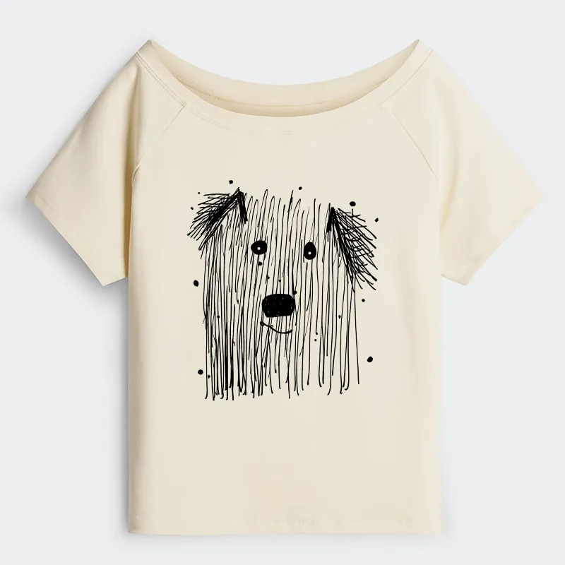 Tokyo-Tiger Fluffy Chaos In Dog Form Off Shoulder T-Shirt