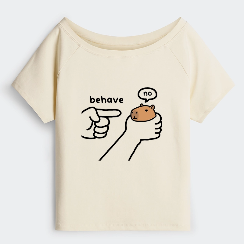 Tokyo-Tiger Dishonest Capybara Off Shoulder T-Shirt