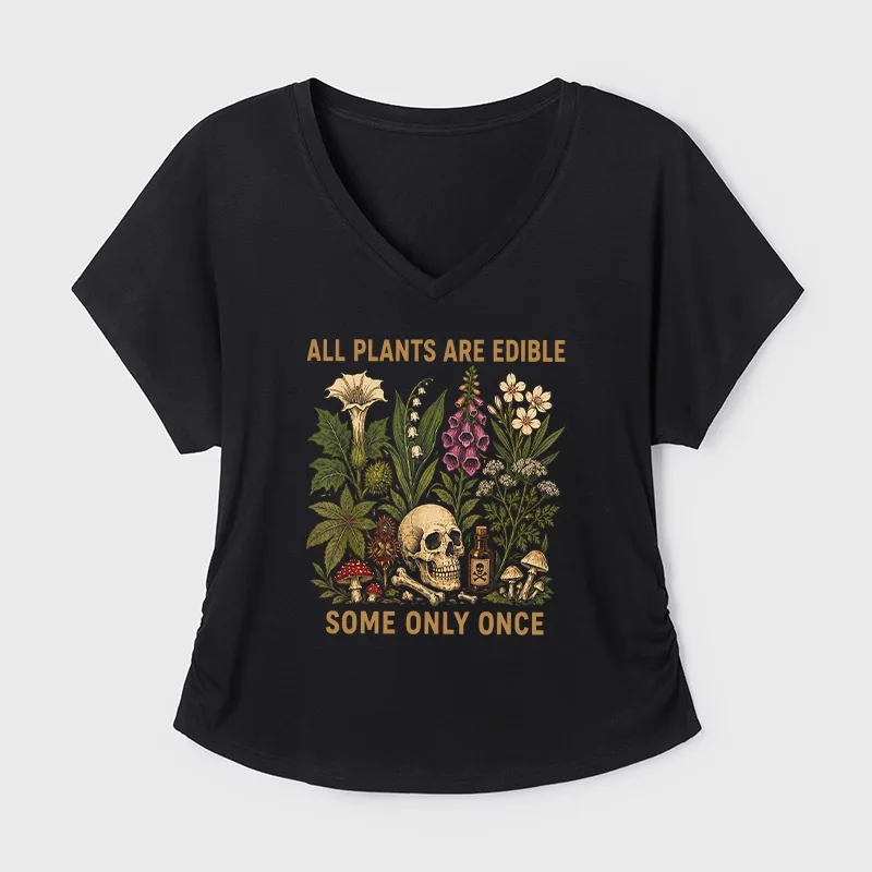 Tokyo-Tiger Edible Plants Some Only Once Joke Modal Dolman Sleeve T-Shirt