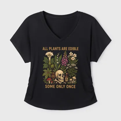 Tokyo-Tiger Edible Plants Some Only Once Joke Modal Dolman Sleeve T-Shirt
