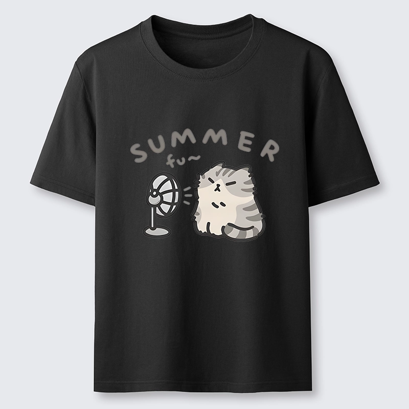 Tokyo-Tiger Summer Cat Chills With A Fan Classic T-Shirt
