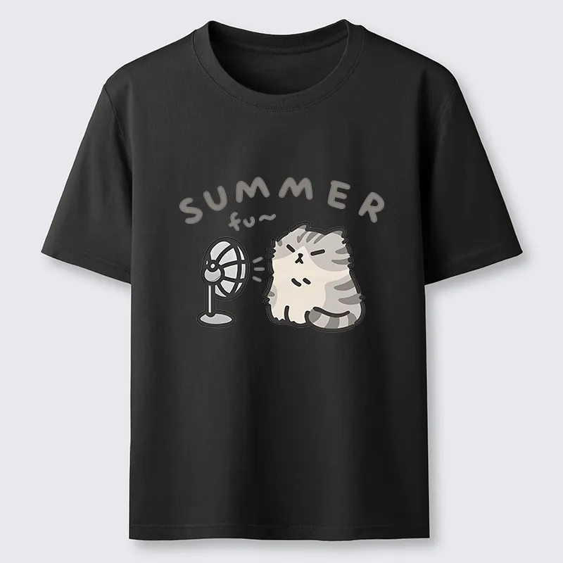 Tokyo-Tiger Summer Cat Chills With A Fan Classic T-Shirt