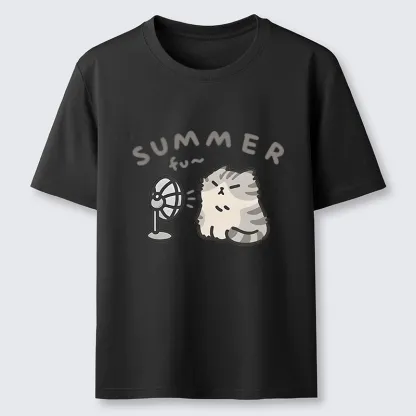 Tokyo-Tiger Summer Cat Chills With A Fan Classic T-Shirt
