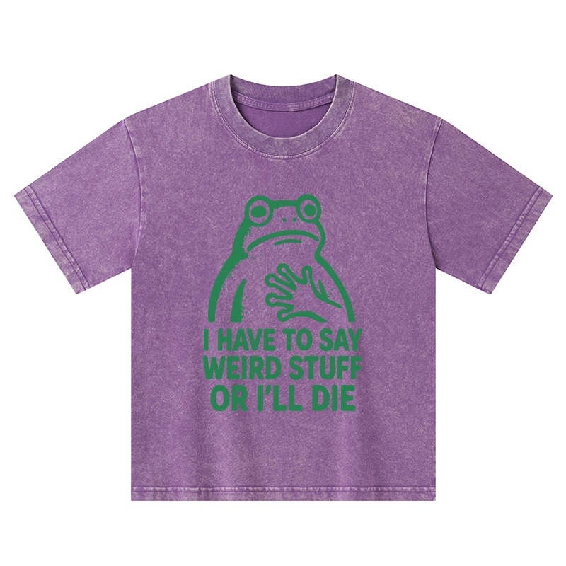 Tokyo-Tiger Weird Frog Funny Meme Kids Washed T-Shirt