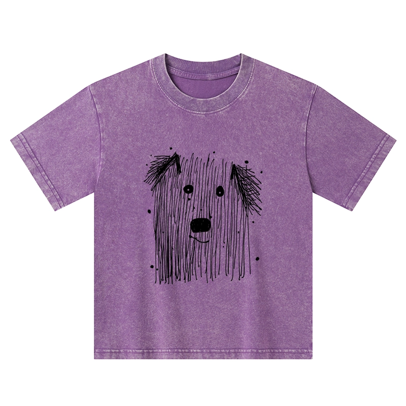 Tokyo-Tiger Fluffy Chaos In Dog Form Kids Washed T-Shirt