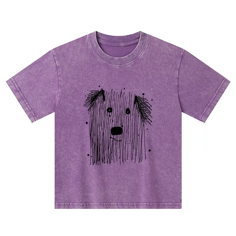Tokyo-Tiger Fluffy Chaos In Dog Form Kids Washed T-Shirt