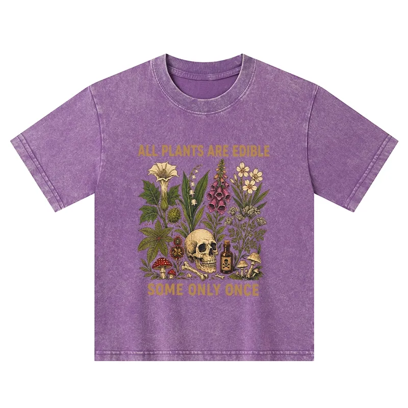 Tokyo-Tiger Edible Plants Some Only Once Joke Kids Washed T-Shirt Sale