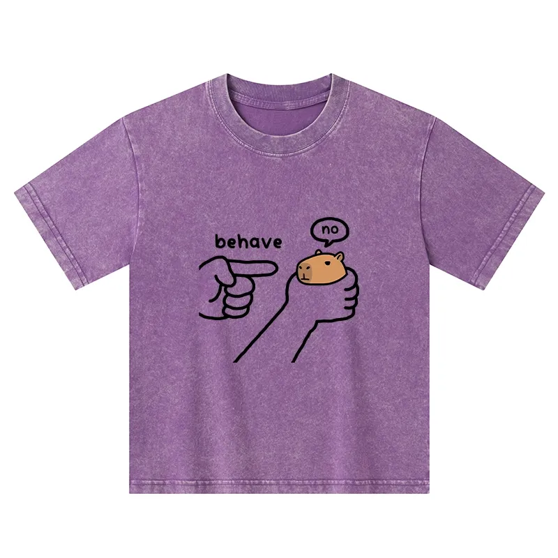 Tokyo-Tiger Dishonest Capybara Kids Washed T-Shirt
