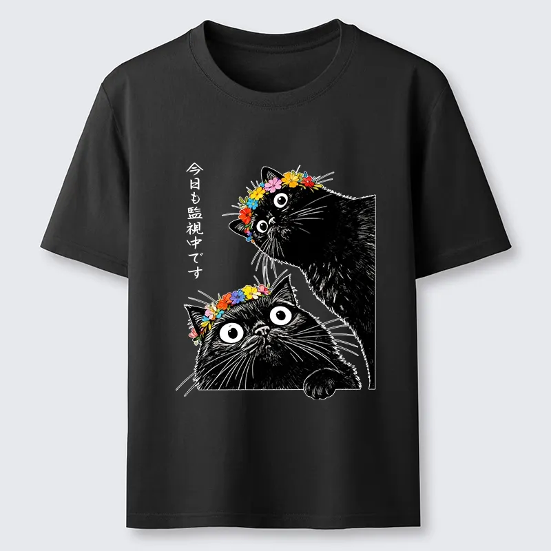Tokyo-Tiger Flower Crown Black Cat Classic T-Shirt