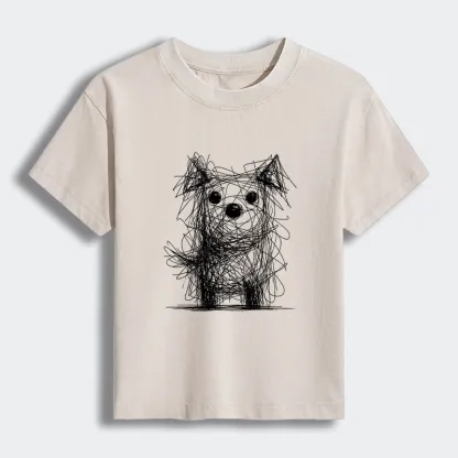 Tokyo-Tiger Scruffy Dog Chaos Art Women's Washed T-shirt