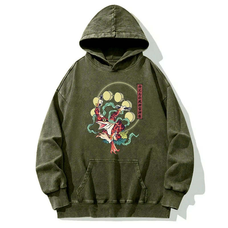 Tokyo-Tiger Frog Monster Japanese Washed Hoodie
