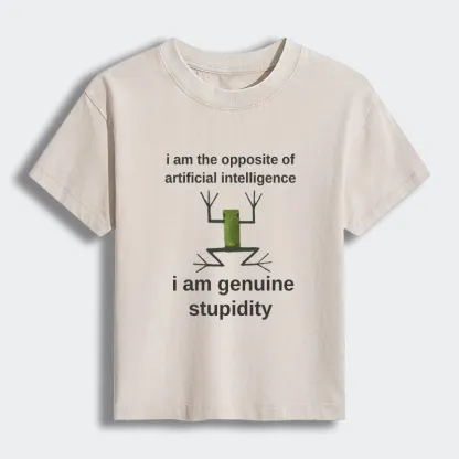 Tokyo-Tiger Genuine Stupidity Frog Meme Women's Washed T-shirt