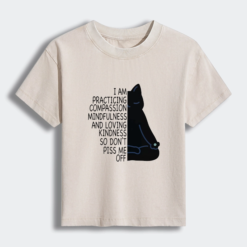 Tokyo-Tiger Calm Black Cat With Anger Issues Women's Washed T-shirt