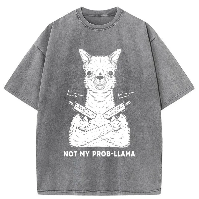 Tokyo-Tiger funny Alpaca Washed T-Shirt