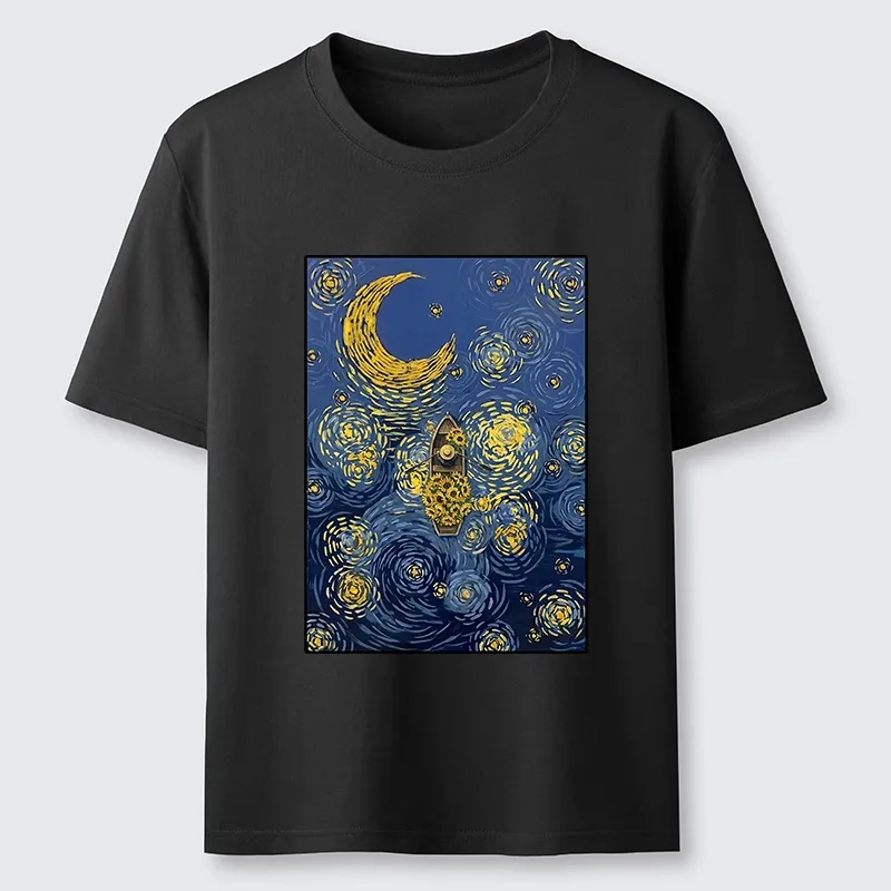 Tokyo-Tiger Van Gogh Vibes With Sunflower Boat Classic T-Shirt