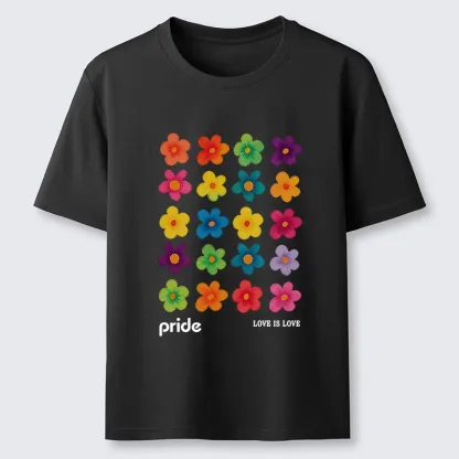 Tokyo-Tiger Colorful Flower Grid For Pride Month Classic T-Shirt