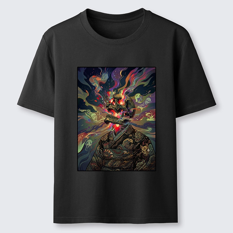 Tokyo-Tiger Colorful Flame Spirits Around Dead Head Classic T-Shirt