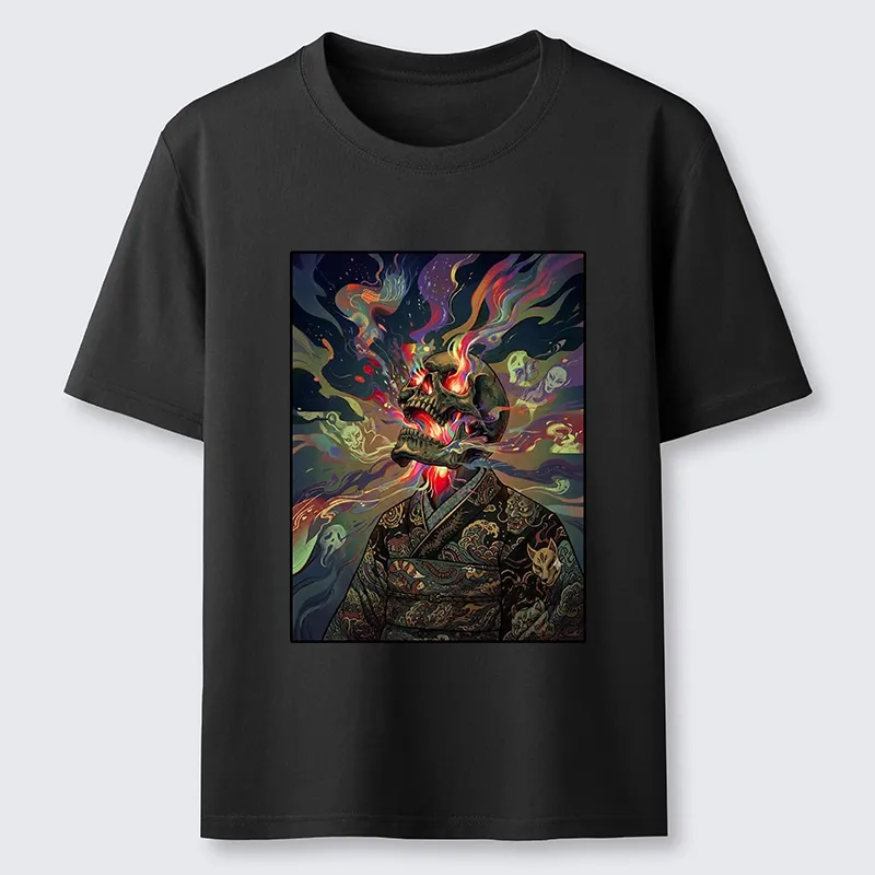 Tokyo-Tiger Colorful Flame Spirits Around Dead Head Classic T-Shirt