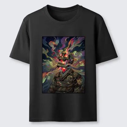 Tokyo-Tiger Colorful Flame Spirits Around Dead Head Classic T-Shirt