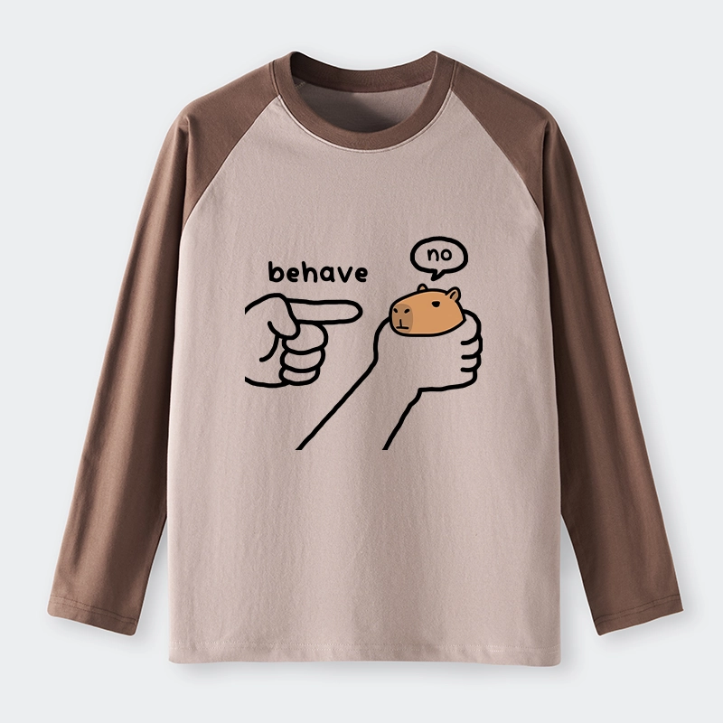 Tokyo-Tiger Dishonest Capybara Raglan Long Sleeve T-shirt