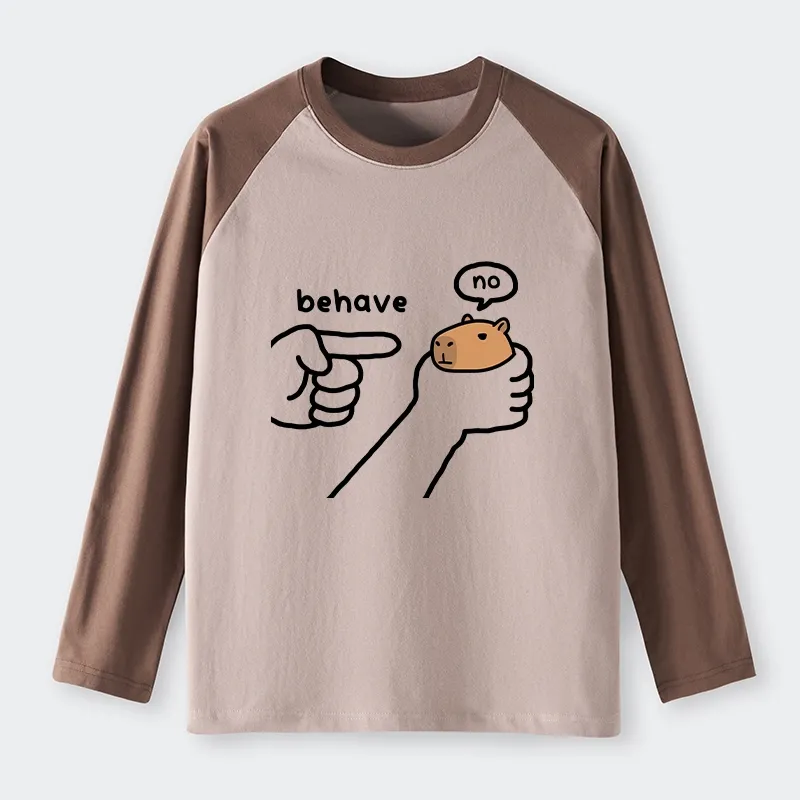 Tokyo-Tiger Dishonest Capybara Raglan Long Sleeve T-shirt